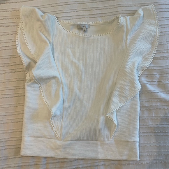 Joie White Ruffle top in Size S - Picture 2 of 6